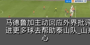 马德鲁加主动回应外界批评：我很努力，我想进更多球去帮助泰山队_山东泰山_进球_开心